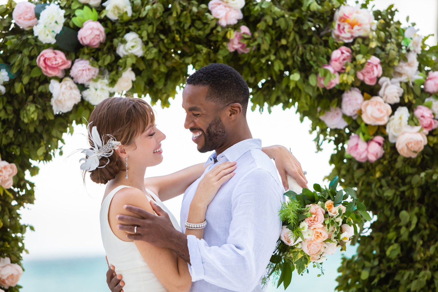 Hyatt Zilara Cap Cana beach wedding couple.