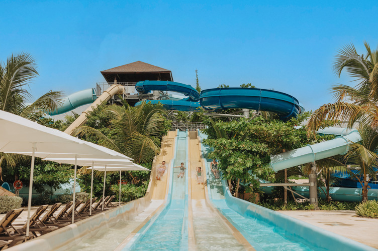 Water slides.