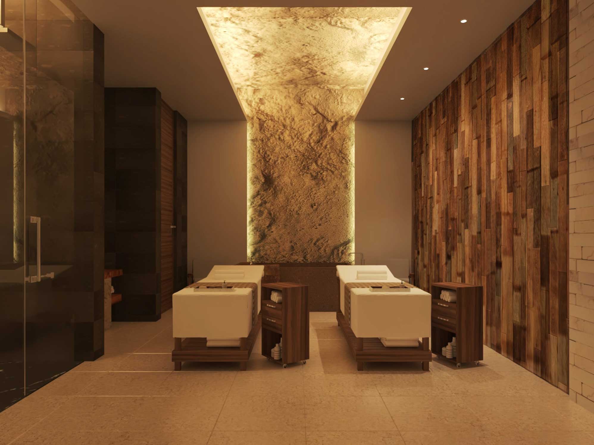 Hyatt Zilara Cap Cana cabina para terapia de cuarzo.