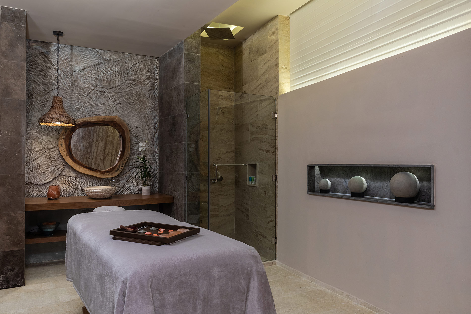 Hyatt Ziva Cap Cana Larimar spa single treatment room.