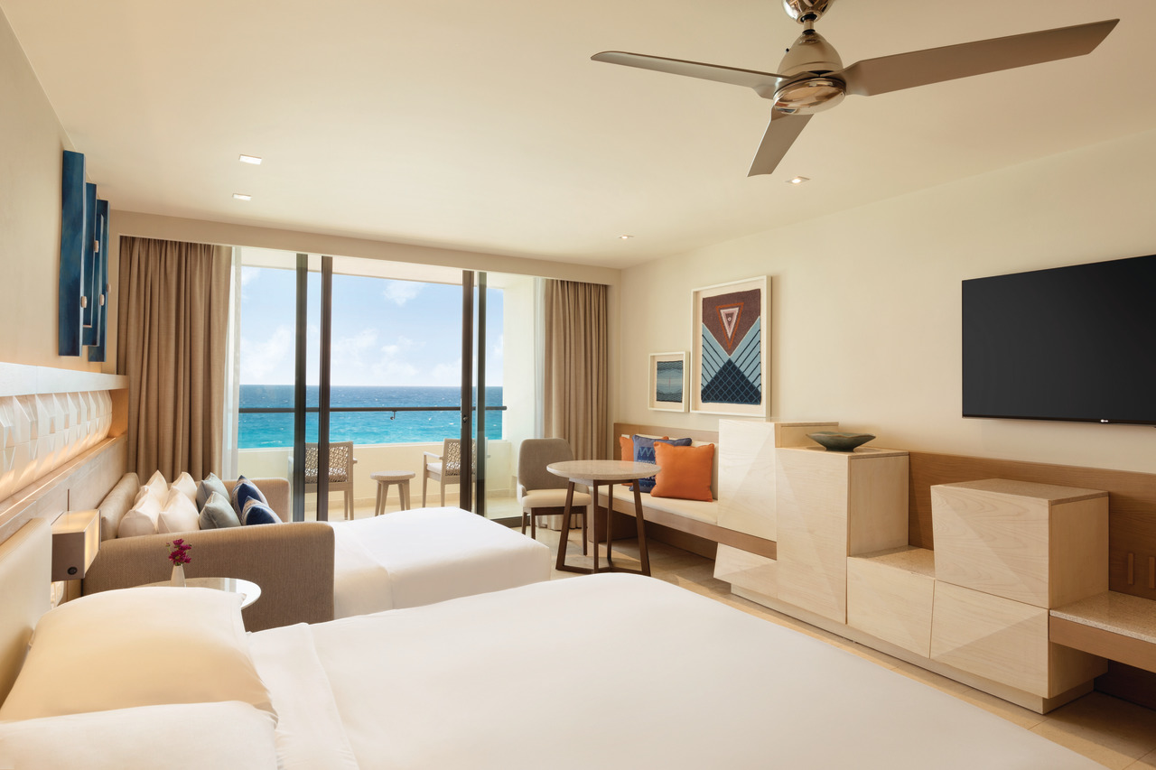 Hyatt Ziva Cancun Ocean Front King Room.