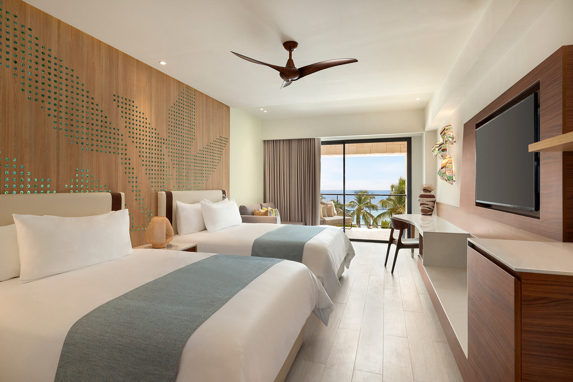 Hyatt Ziva Cap Cana oceanfront junior suite double room.