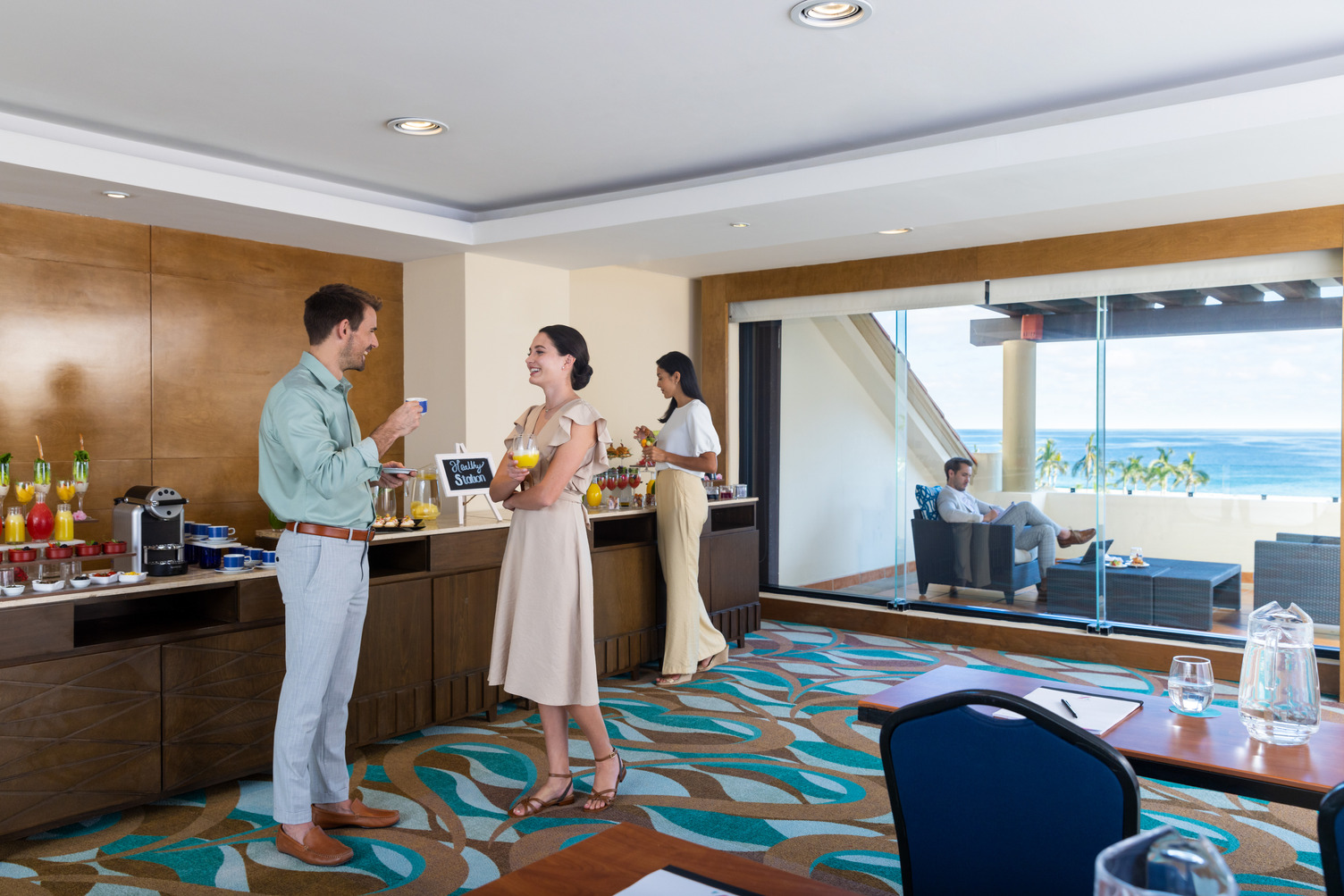 Hyatt Ziva Los Cabos coffee break para grupo.