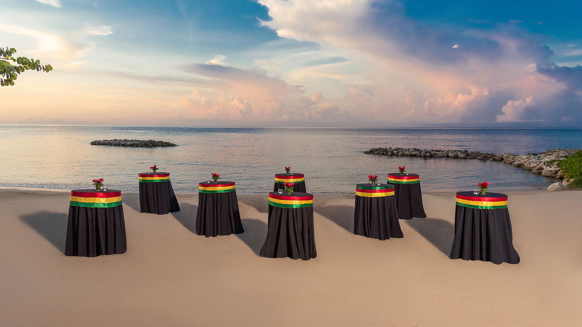 Hyatt Ziva Rose Hall family beach reception.
