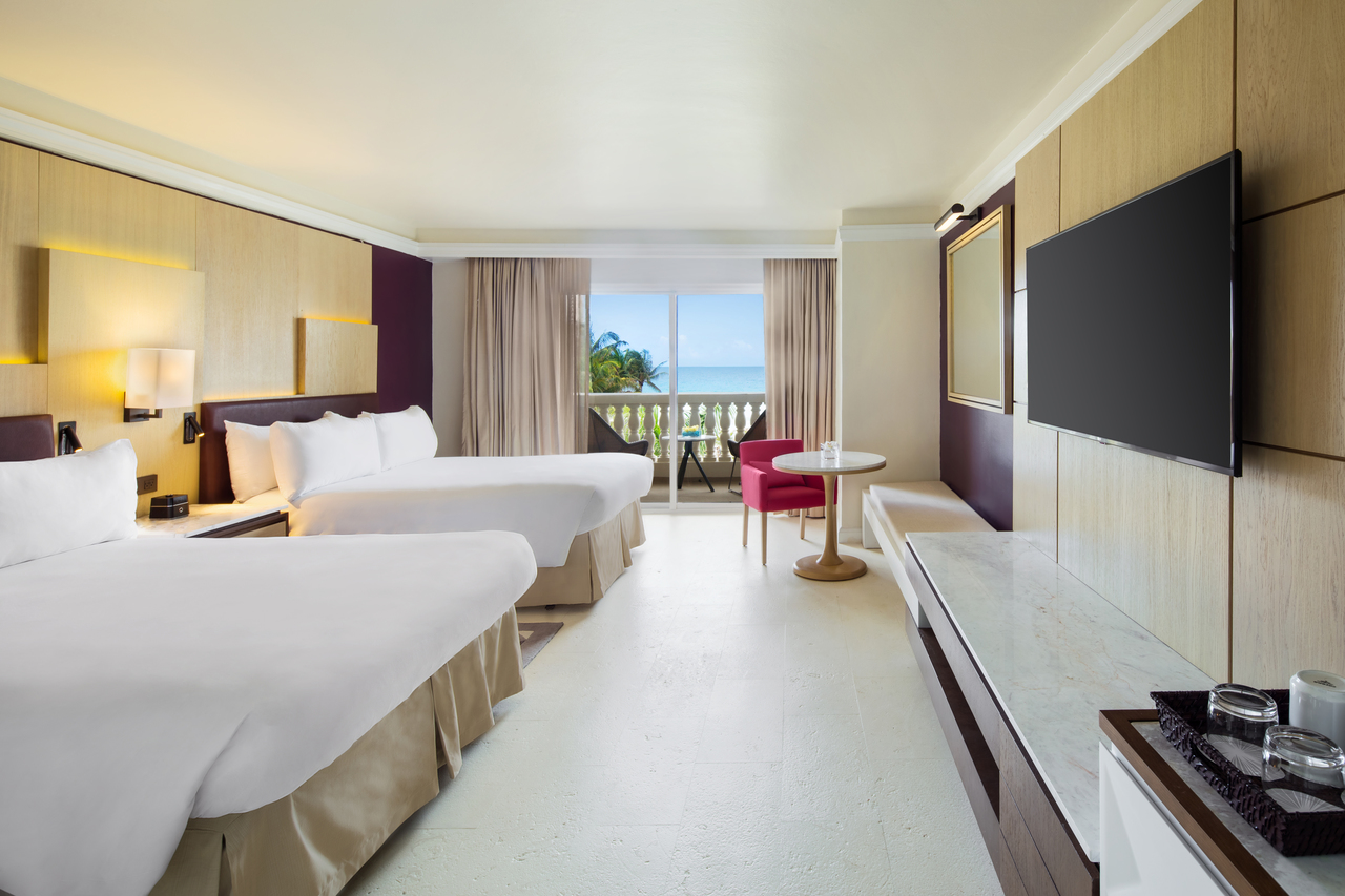 Hyatt Ziva Rose Hall Ocean Front Double Bed.
