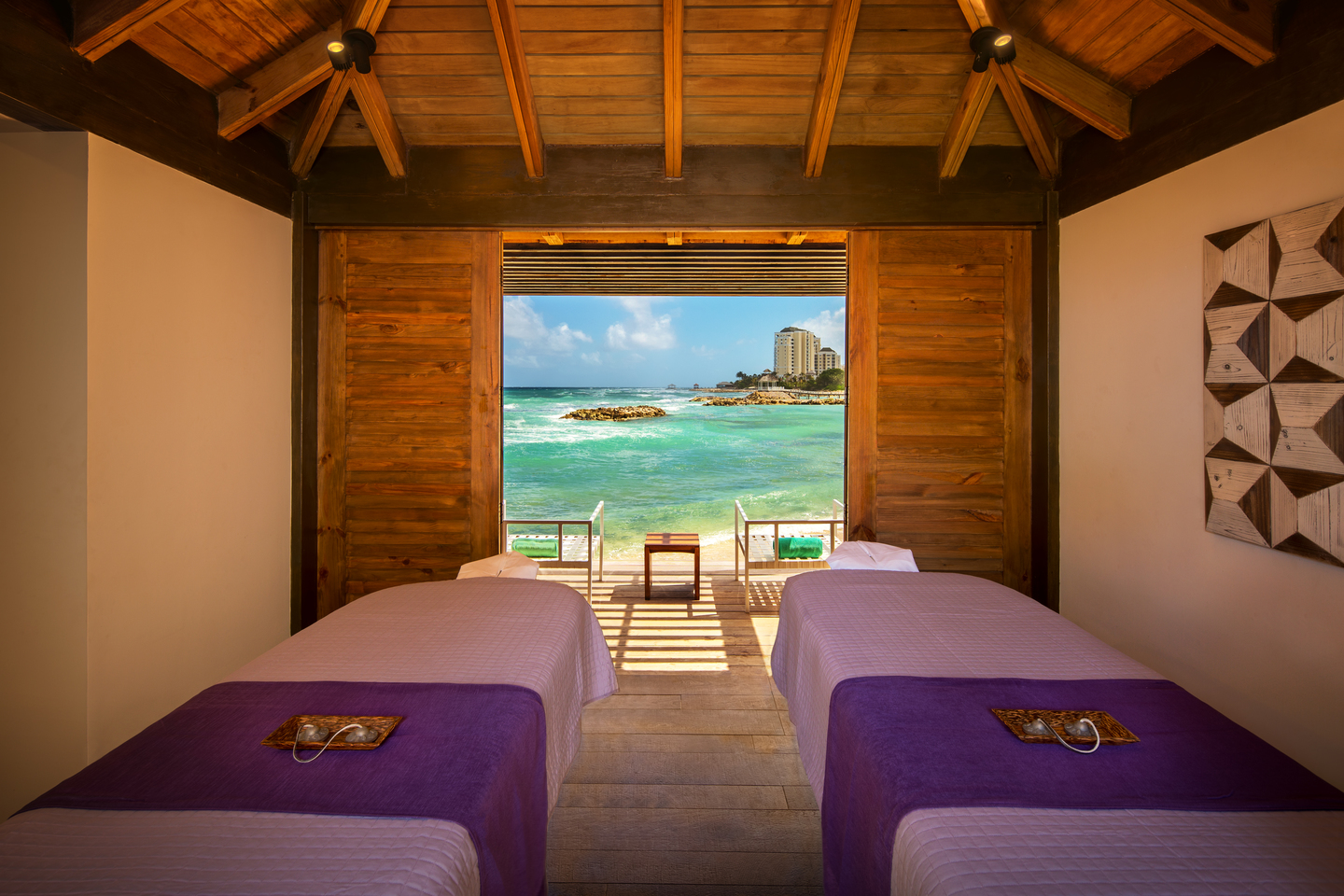 Hyatt Zilara Rose Hall Zen Spa treatment room.
