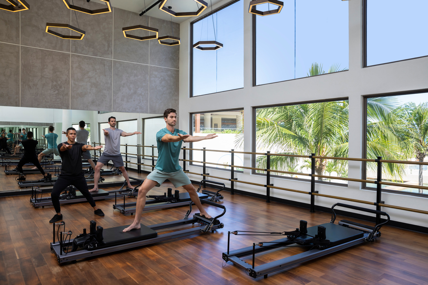 Hyatt Ziva Cancun wellness pilates class.