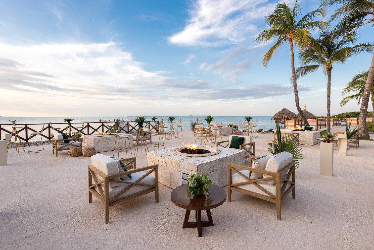 Hyatt Ziva Cancun oceanfront deck.