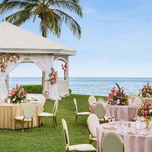 Dreams Rose Hall wedding setup gazebo.