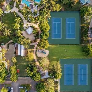 Dreams Rose Hall aerial tennis courts.
