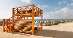 Hyatt Ziva Cancun two story cabana on the beach.