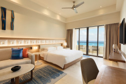 Hyatt Ziva Cancun Ocean Front Pyramid Suite Bedroom.
