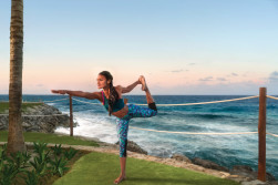 Hyatt Ziva Cancun Turquoize yoga session.