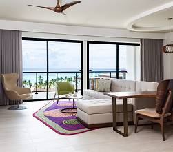 Hyatt Ziva Cap Cana presidential suite living room.