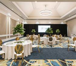 Hyatt Ziva Rose Hall ballroom salon banquet setup.