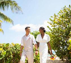 Hyatt Ziva Rose Hall weddings beach path couple.