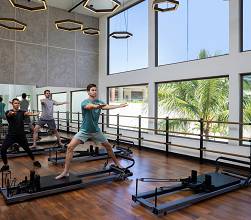 Hyatt Ziva Cancun wellness pilates class.