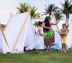 Hyatt Ziva Cancun kids activities tents.