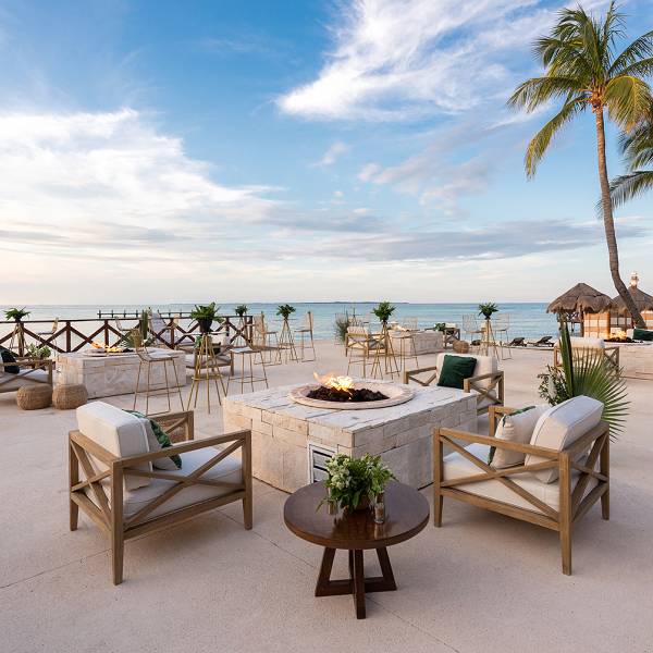 Hyatt Ziva Cancun oceanfront deck.